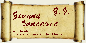 Živana Vančević vizit kartica